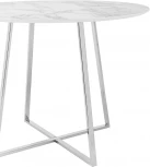 Стол обеденный Stool Group Дакота 100*100 белый мрамор ножки хром УТ000036111