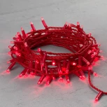 Гирлянда Нить с колпачком 10м красная 220В, 100 LED, провод красный ПВХ, IP65 Laitcom PST100CAP-R-2R