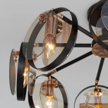 Потолочная люстра Wi-Fi на штанге Eurosvet Gallo 70121/8 черный (220V, управление смартфоном, голосовое управление, умный дом - Minimir Home, Алиса, Маруся, Салют, кольцо)