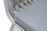 Стул плетеный из роупа, каркас алюминий светло-серый, роуп светло-серый, ткань светло-серая 4SIS Монако MON-СН-002HG H-grey