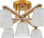 Потолочная люстра на штанге Escada Silva 1101/7PL 7х60Вт E27, металл/стекло, золото