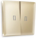 Лицевая панель Ambrella Volt ALFA (Шампань) для 2-клавишных выключателей с подсветкой QUANT AP6040