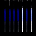 Гирлянда Тающие Сосульки 10шт по 80см, 12В, 720 Сине-Белых Светодиодов, Провод Черный ПВХ, IP20