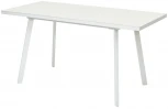 Стол ФИН 140 Латте, стекло/ Белый каркас