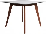 Стол R-Home Лунд 960*960 мрамор Бьянко Темный орех