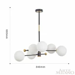 Потолочная люстра на штанге Arte Milano 272708/6 BK/GD (220V, шарики)