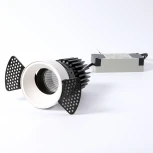 Точечный встраиваемый светодиодный светильник, круглая рамка, белый отражатель Fiberli Mr1215 12130103