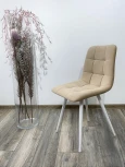 Стул CHILLI-Q бежевый #5, велюр / белый каркас, 4 шт/ 1 к