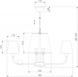Подвесная люстра Eurosvet Milos 60153/6 латунь
