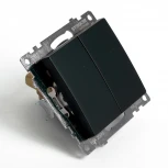 Переключатель двухклавишный (черный) Stekker Катрин 49167