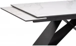 Керамический стол Woodville Ноттингем 160(220)х90х79 белый мрамор / черный 553543