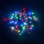 Гирлянда Нить 10м Разноцветная 24В, 100 LED, Провод Черный ПВХ, IP54
