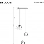 Подвесной светильник ST Luce Waterfall SL6017.101.03 Хром/Прозрачный с пузырьками воздуха LED 3*3W (220V, на проводе)