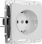 Розетка с заземлением (белый акрил) Werkel W1171041 (a064010)