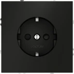 Розетка с заземлением и шторками (черный матовый) Voltum S70 VLS040208