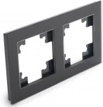 Рамка на 2 поста (черный) Stekker Катрин 39519