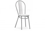 Стул Woodville на металлокаркасе Lamniel косое кольцо белый полимер / светлый мусс 453990