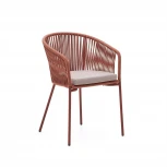 Стул уличный La Forma (ex Julia Grup) Yanet (Терракотовый,Розовый/ Сталь,Пена,Веревка)