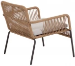 Кресло из ротанга La Forma (ex Julia Grup) Samanta (Бежевый/ Сталь,Металл,Веревка,Пена)