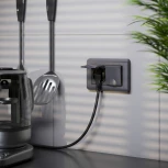 Розетка двойная влагозащ. с зазем. с защит. крышками и шторками (графит рифленый) Werkel W1172204 (a057291)