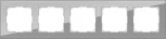 Рамка на 5 постов (серый,стекло) W0051115 (a050967)