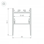 Профиль SL-COMFORT-3551-2000 ANOD BLACK (Алюминий) 031730 Arlight SL-COMFORT