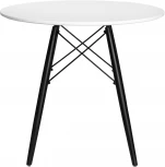 Стол обеденный DOBRIN CHELSEA`80 BLACK (столешница белая, основание черное) 108_BlackBase-TD-LMZL BLACK, цвет столешницы белый, основания черный