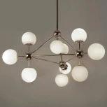 Потолочная люстра на штанге Modo Chandelier White Glass Imperiumloft 40,514 (73451-22) (220V, шарики, молекулы)