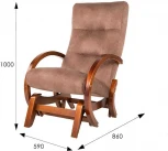 Кресло-качалка маятник Мэтисон ткань орех, каркас вишня от фабрики Mebelik