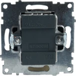 Выключатель двухклавишный с подсветкой (черный) Stekker Катрин 39607