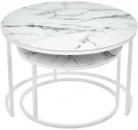 Набор кофейных столиков Bradex Home Tango белый мрамор с белыми ножками (RF 0600)
