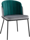 Стул Дабл велюр серый с изумрудной вставкой Stool Group УТ000035484
