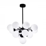 Потолочная люстра на штанге AM Group AM490 BK (220V, шар, молекулы)