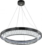 Подвесной светильник (12045/1P Black) Indigo Riva V000103L (LED, 220V, хрусталь, на тросе, кольцо)