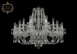 Подвесная большая люстра Art Classic 11.21 11.21.12+6.300.Cr.Sp (220V, хрусталь, на цепи, подсвечник, свеча)