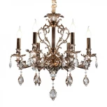 Подвесная люстра Omnilux Senis OML-74703-06 (220V, подвески, на цепи, подсвечник, свеча)