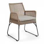 Стул уличный La Forma (ex Julia Grup) Novak (Бежевый/ Веревка,Металл)