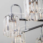 Потолочная люстра Wi-Fi на штанге Eurosvet Tenia 70090/8 графит (220V, хрусталь, управление смартфоном, голосовое управление, умный дом - Minimir Home, Алиса, Маруся, Салют)