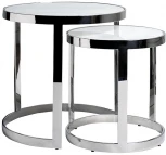 Журнальный стол Garda Decor 47ED-ET081S (Серебро/Прозрачный)