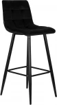 Стул барный Dobrin NICOLE (черные матовые ножки, черный велюр (108-77))