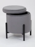 Пуф MyFar Фрэнк с ящиком темно-серый велюр MF1021-1