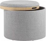 Пуф-столик с ящиком Хюгге L рогожка серый УТ000035341