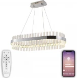 Подвесная люстра с таймером Natali Kovaltseva Smart Нимбы LED LAMPS 81253 (220V, хрусталь, пульт управления, управление смартфоном, на тросе)