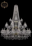 Подвесная большая люстра Art Classic 11.25 11.25.20+10+5.530.3d.h-194.Gd.Sp (220V, хрусталь, на цепи, подсвечник, свеча)