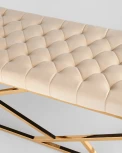 Банкетка-скамейка Stool Group АРТ ДЕКО велюр бежевый сталь золото УТ000001883