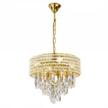 Подвесная люстра с хрустальными подвесками на цепи 140009/5P E14*40W Gold Escada Erawan ES0000013 (220V)