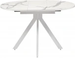 Стол Bradex Home Rudolf круглый раскладной 90-120x90x75см, белый мрамор, белый (RF 0465)