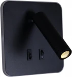 Спот с выключателем светодиодный для чтения Reluce 86202-9.2-001KT LED12W BK (220V)