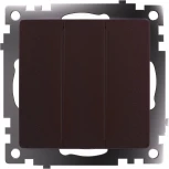 Выключатель трехклавишный (коричневый) Stekker Катрин 49175