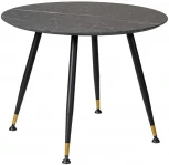 Стол R-Home Месси d860 мрамор графит со скосом